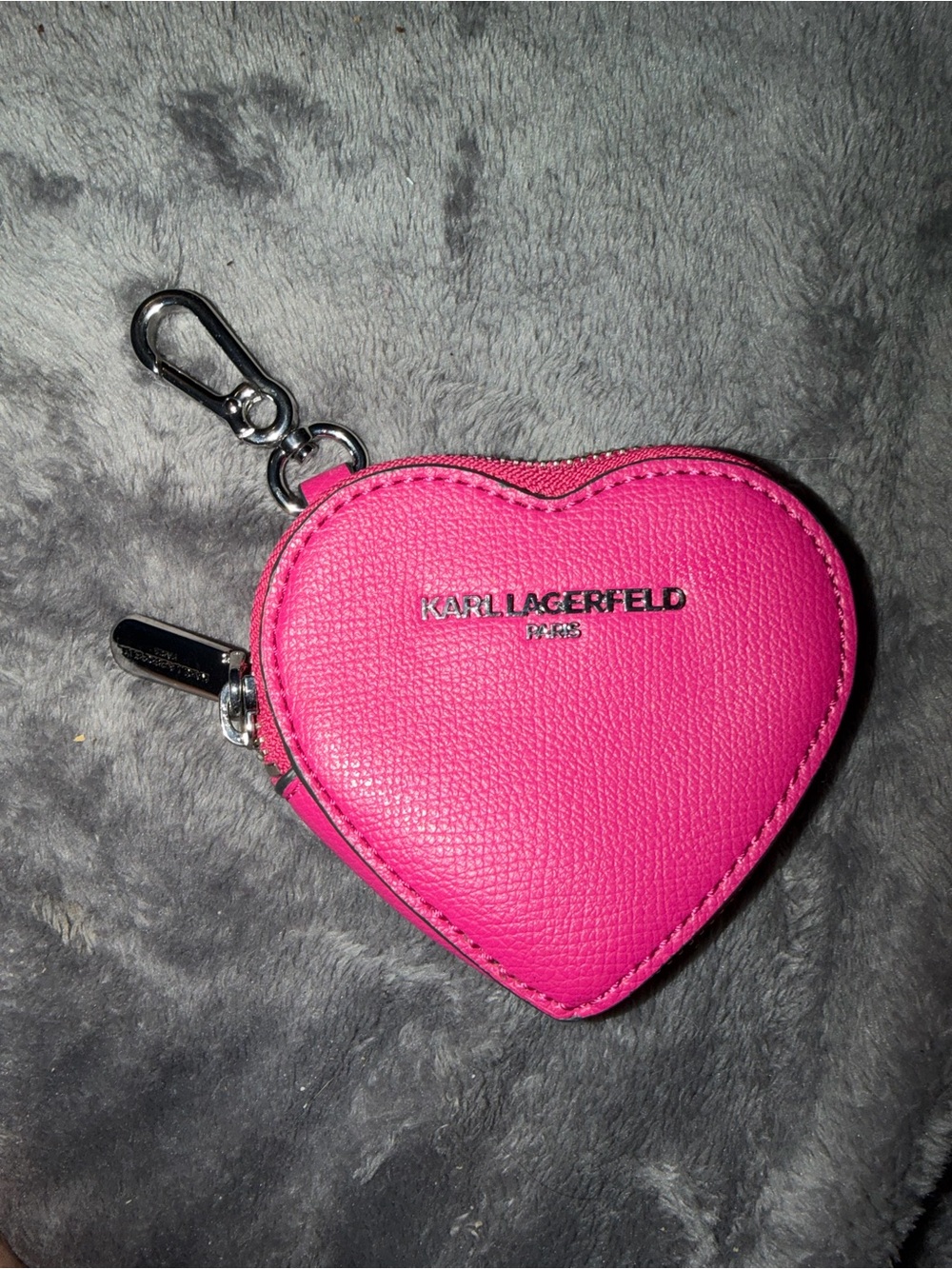 Karl Lagerfeld Pink Heart Coin Pouch Keychain